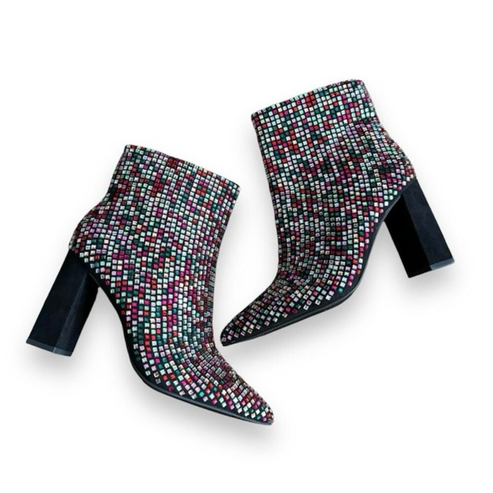 Wild Pair Ingridd multicolored bling dress booties NEW size 7M